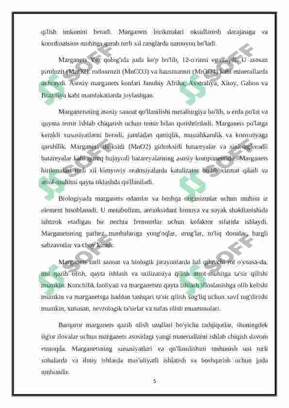 Marganes va uning birikmalari 5