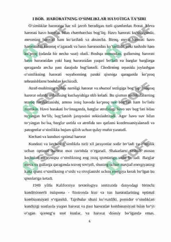 O‘simliklarning yuqori va past haroratga chidamliligi 5