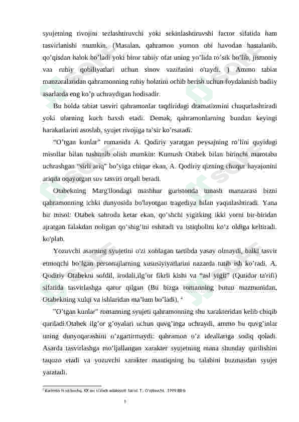 Adabiyotda tabiat tasviri. Abduqayum Yo'ldoshevning Daryo romani asosida 5