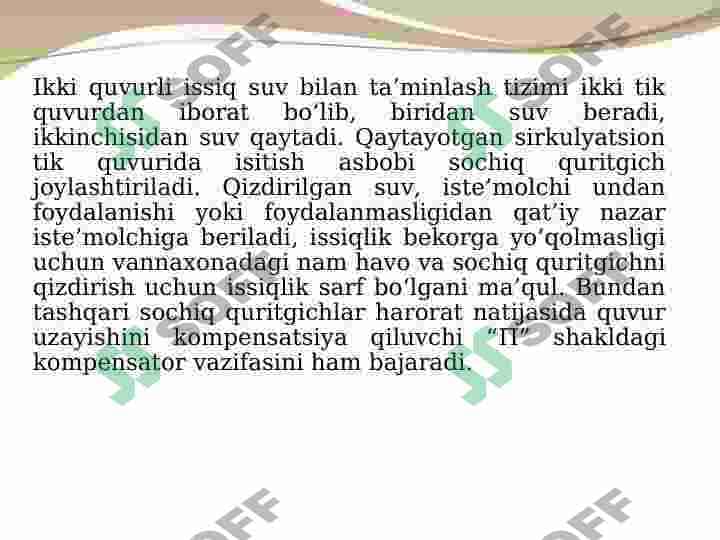 Markazlashtirilgan issiq suv bilan ta’minlash tizimlari 5