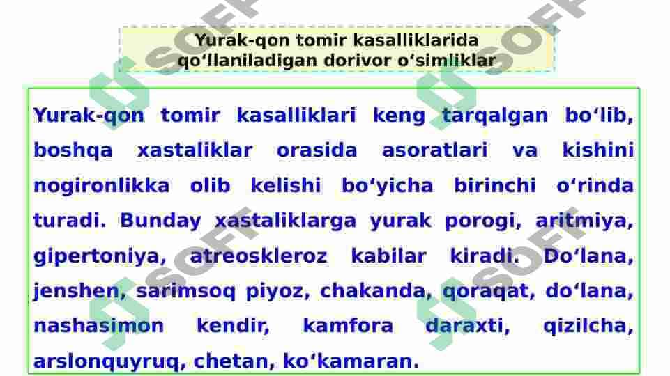 Dorivor o’simliklar va ulardan foydalanish 5