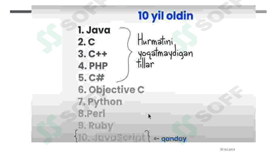JavaScript asoslari. JavaScript ssenariyli tilining xususiyatlari. 5