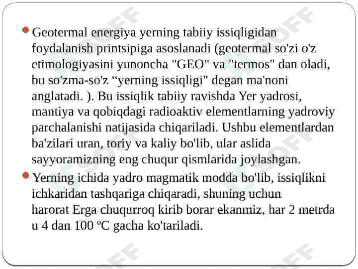 Geotermal energiyadan foydalanish 5