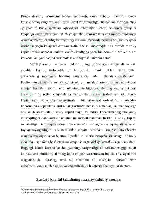 Xususiy kapital tahlili va uni xorij tajribasi asosida takomillashtirish 5