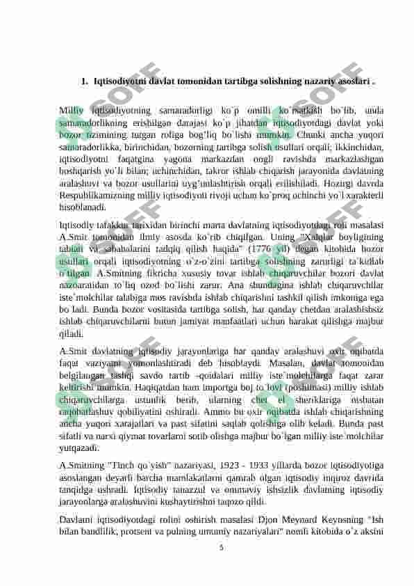 Korxonalarning bozor tizimidagi o'rni va iqtisodiy faoliyatining xususiyatlari 5
