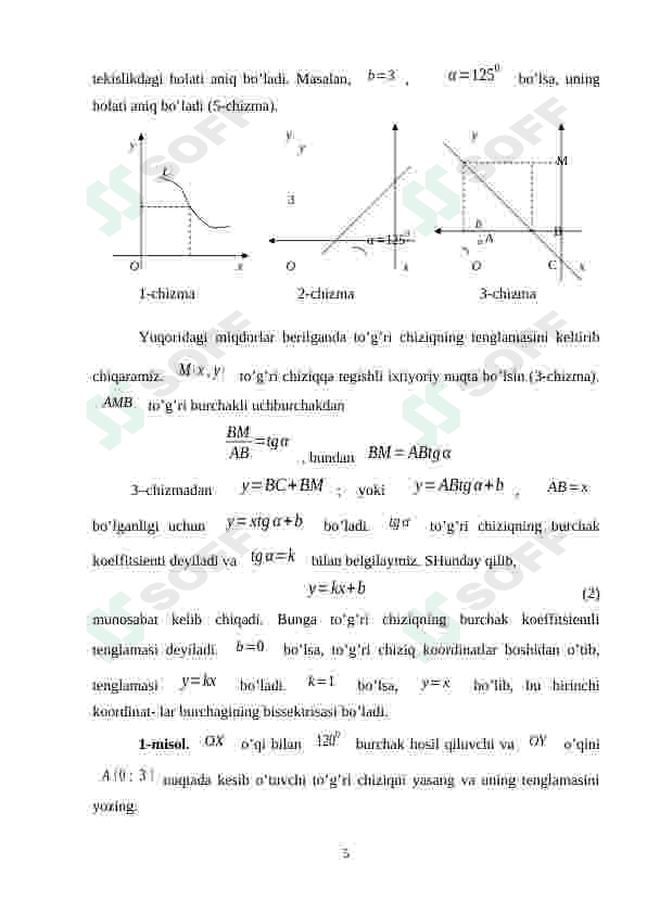 Fazoda to`g`ri chiziqning turli tenglamalari 5