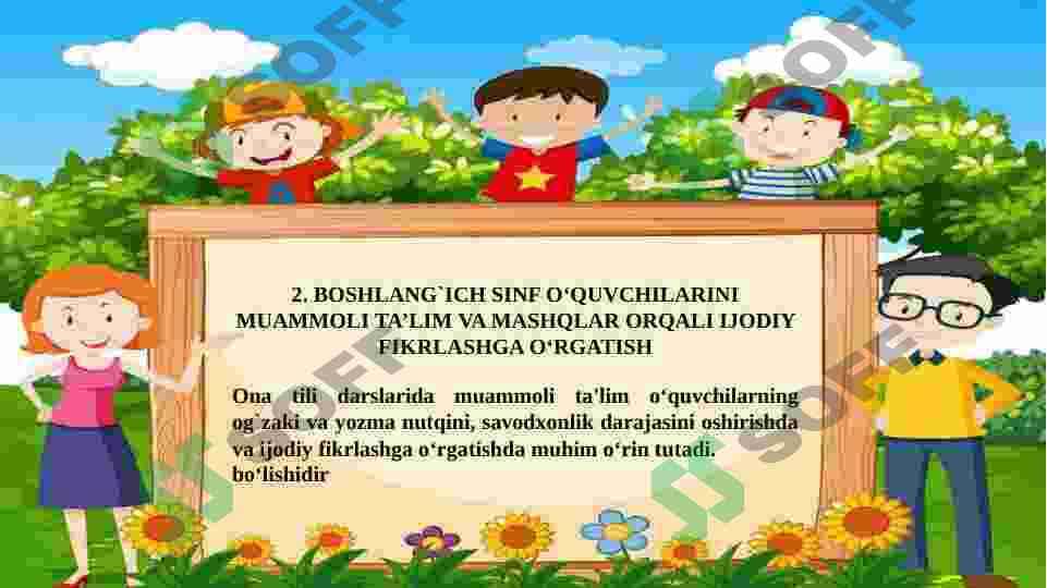 BOSHLANG`ICH SINF O‘QUVCHILARINI IJODIY FIKRLASHGA O‘RGATISH 5