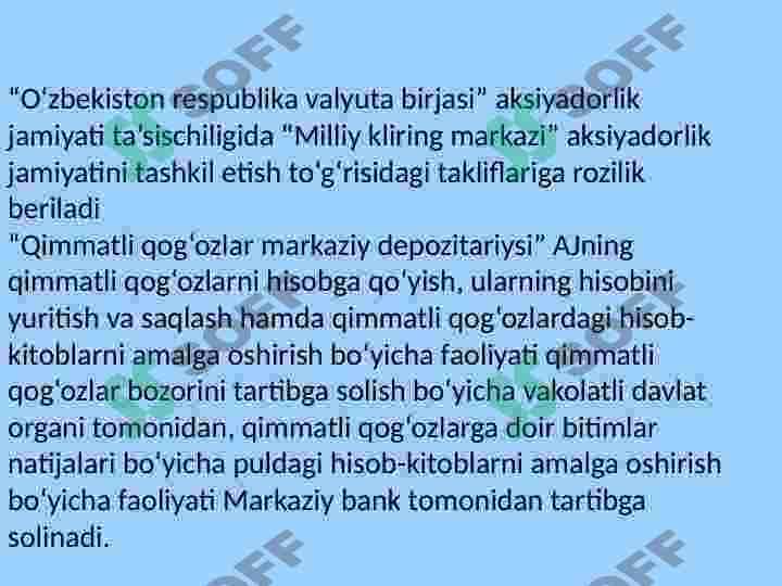 Kapital bozorini rivojlantirish orqali mamlakat Iqtisodiy taraqqiyotini ta'minlash 5