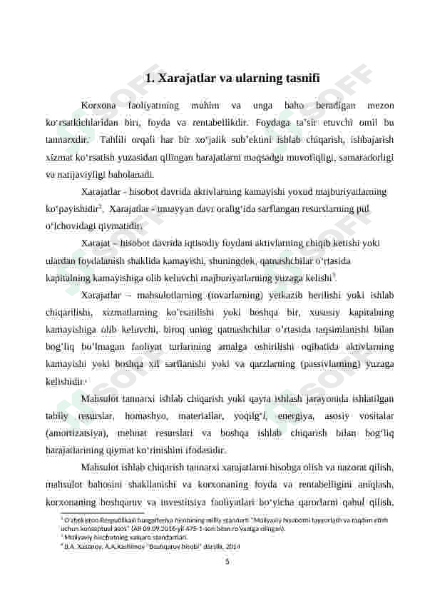 Korxonalarning davr xarajatlari tahlili 5