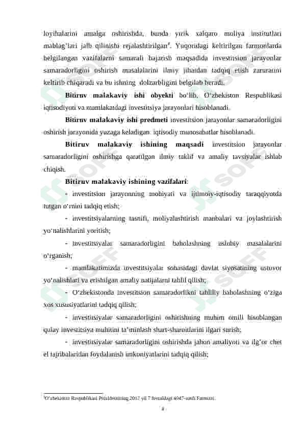Investitsion jarayonning mohiyati va ijtimoiy iqtisodiy taraqqiyotda tutgan o'rni 5