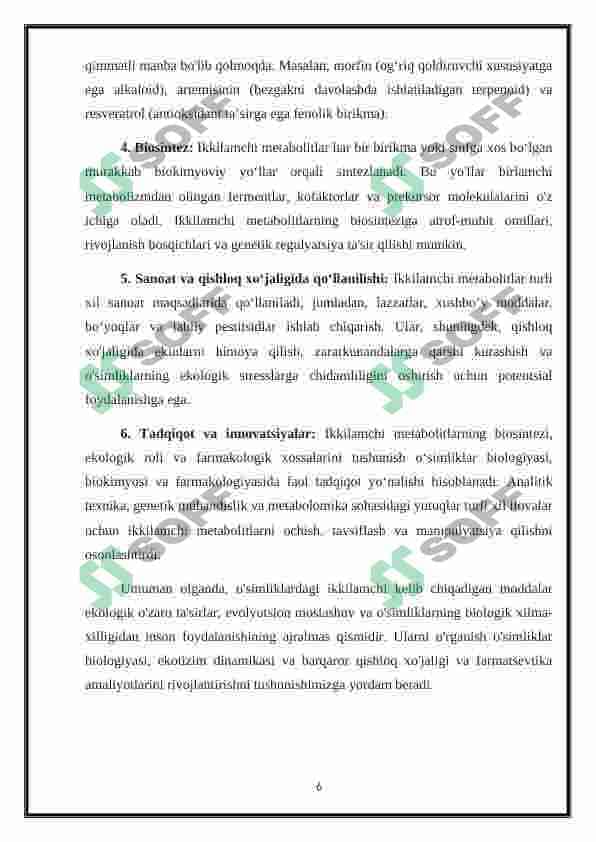 Kelib chiqishi ikkilamchi bo’lgan moddalar 5