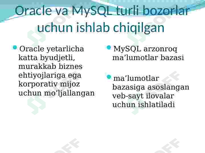 Ma‘lumotlar manipulyatsiya qilishda oddiy so‘rovlar yaratish. 5