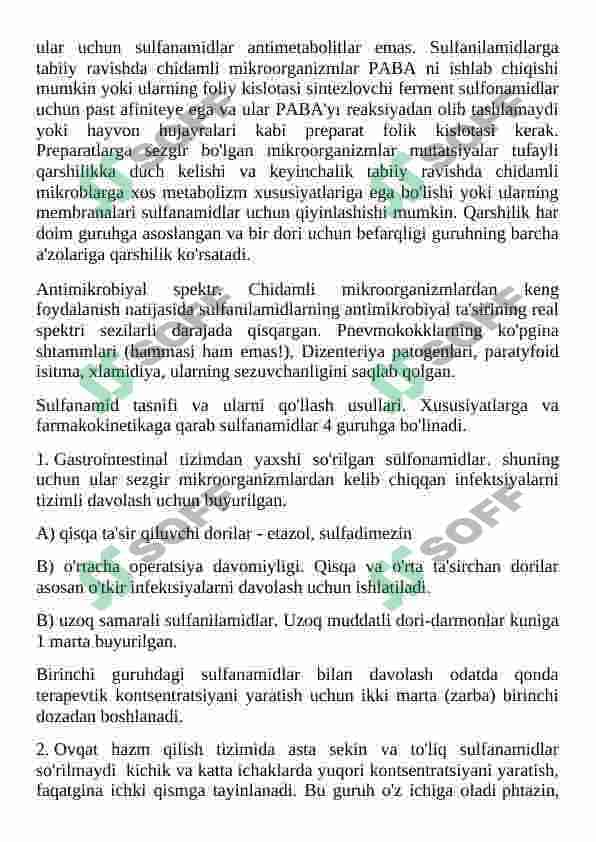Sulfanilamid dori moddasini Yussx usulida aniqlash - YSSX 5
