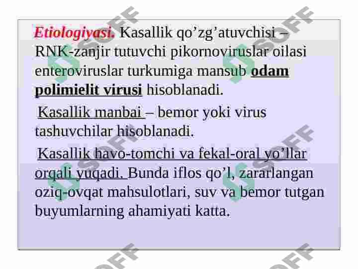 Polimielit kasalligi va uning bolalardagi xususiyatlari 5