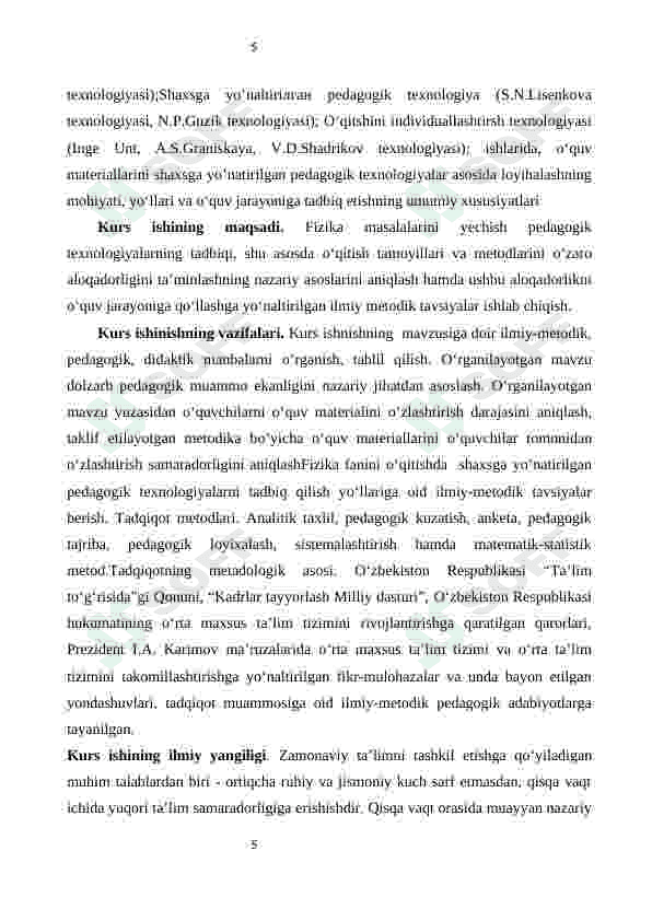 ‘’MASALA YECHISH MASHG’ULOTLARIDAN PEDAGOGIK TEXNOLOGIYALARDAN FOYDALANISH  USULLAR’’ 5