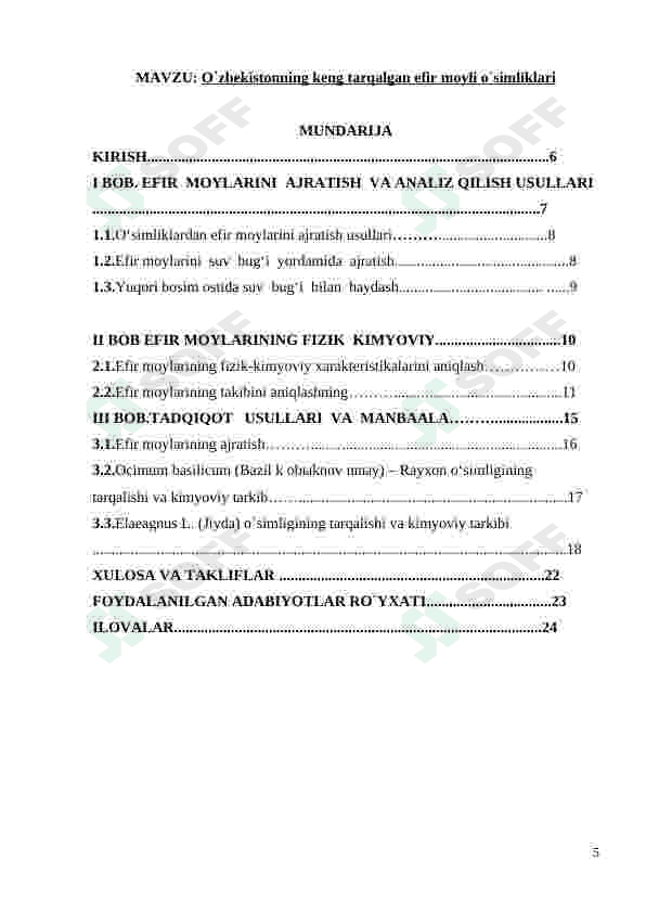 Oʻzbekistonning keng tarqalgan efir moyli oʻsimliklar 5