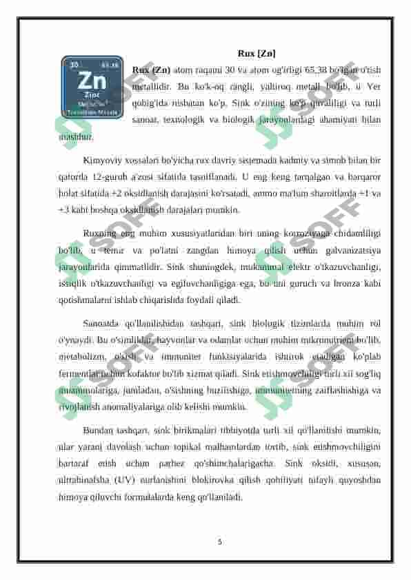 Rux, kadmiy va simobning kompleks birikmalari 5