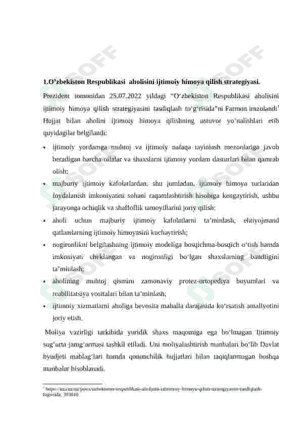 O`zbekistonda aholini ijtimoiy himoyalash tizimi va davlatning ijtimoiy siyosati 5