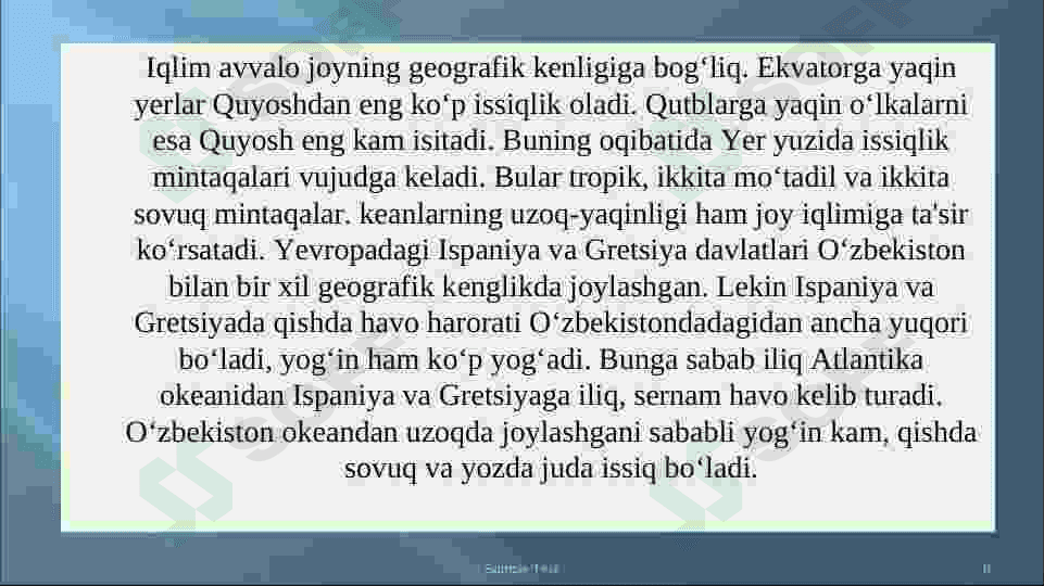 Iqlim va ob havo tushunchalari 6