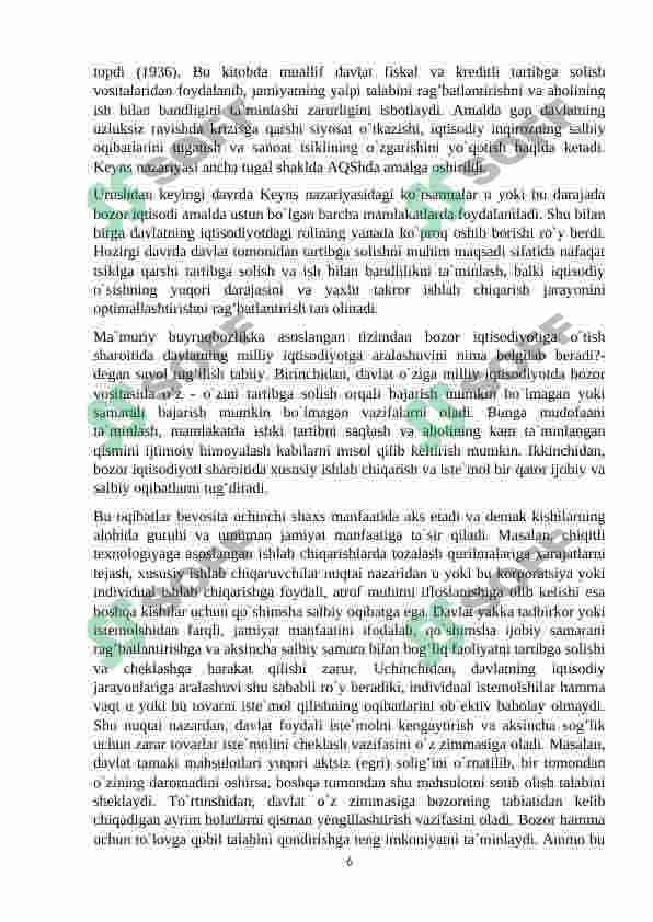 Korxonalarning bozor tizimidagi o'rni va iqtisodiy faoliyatining xususiyatlari 6