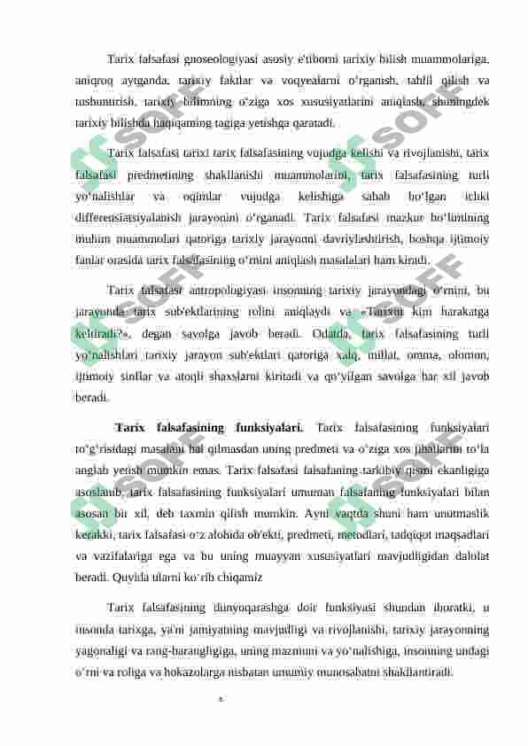 Tarix falsafasi va falsafa tarixi uyg‘unligi. 6