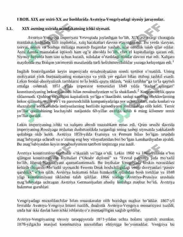 XX asr boshida Avstriya-Vengriyaning ijtimoiy-iqtisodiy va siyosiy rivojlanishi. 6