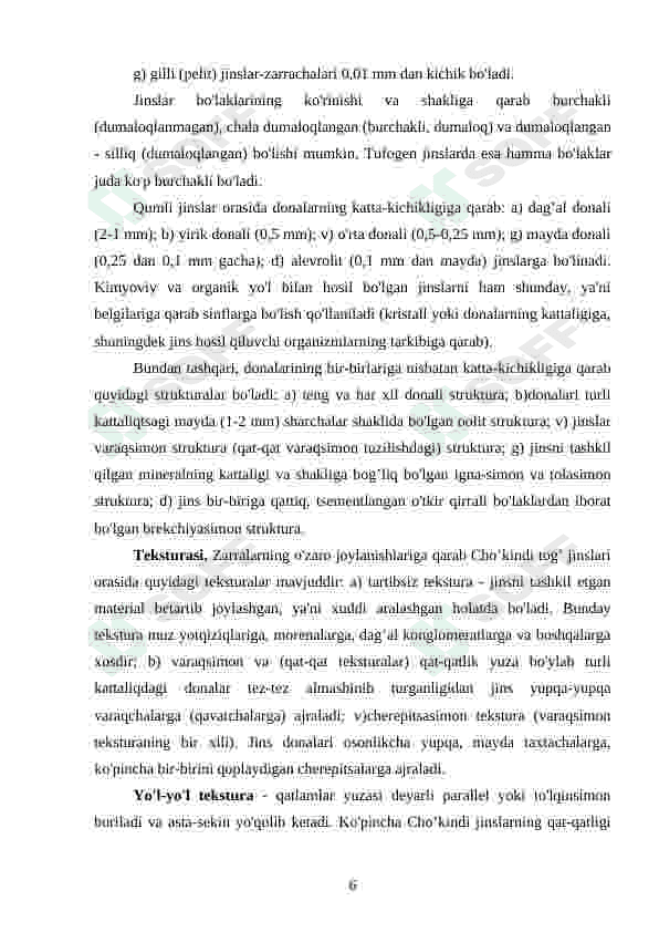 Cho‘kindi hosil bo‘lish sharoitlari 6