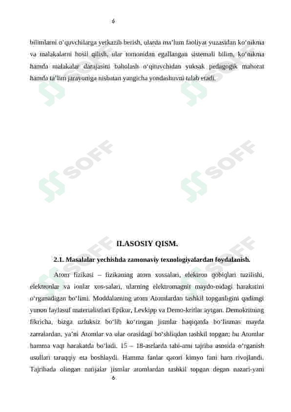‘’MASALA YECHISH MASHG’ULOTLARIDAN PEDAGOGIK TEXNOLOGIYALARDAN FOYDALANISH  USULLAR’’ 6