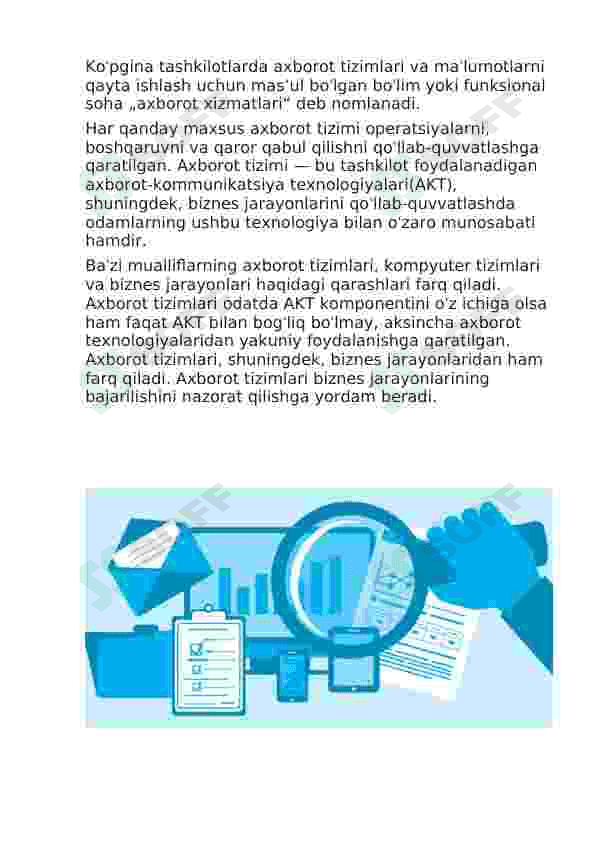 Axborot tizimlari tushunchasi haqida 6