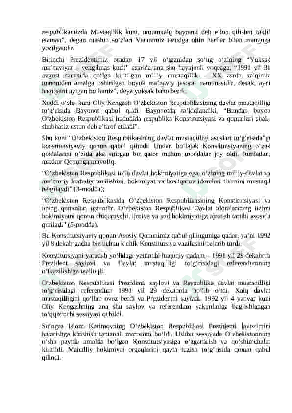 Yangi taxrirdagi O`zbekiston Respublikasi konstitusiyasi 6