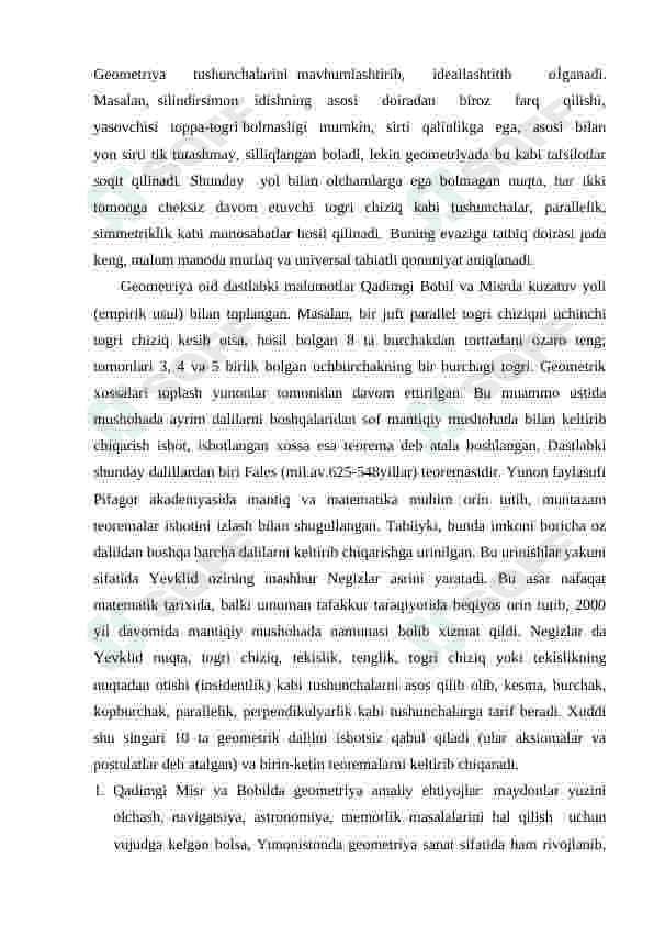Dekart reperida to‘g‘ri chiziq va u bilan bog‘liq bo‘lgan metrik 6