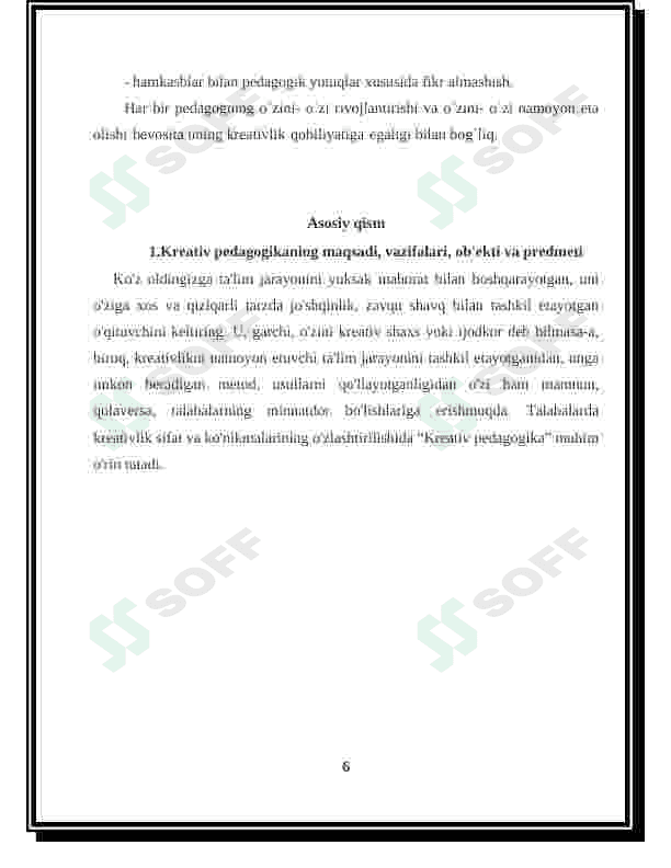 KREATIV PEDAGOGIKA FANINI O‘QITISH JARAYONI YAXLIT TIZIM SIFATIDA 6
