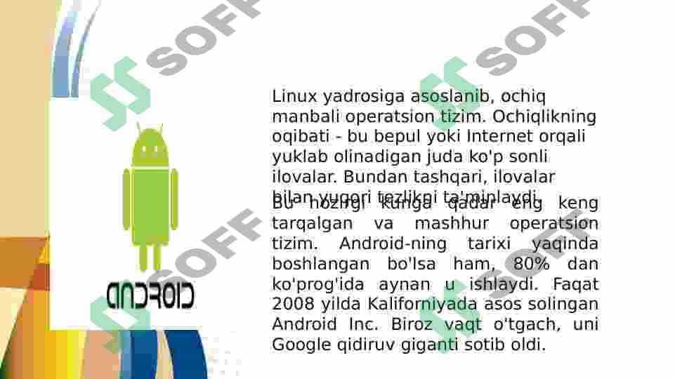 Android, Windows va iOS mobil operatsion tizimlarining xususiyatlari. 6