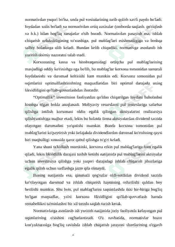 Korxonada aylanma mablag'larni boshqarishni takomillashtirish 6