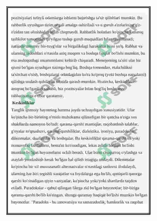 Yetakchi va jamoa munosabatlari 6
