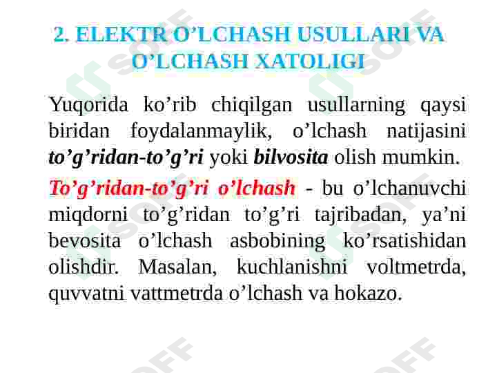 Elektr oʻlchovlari 6