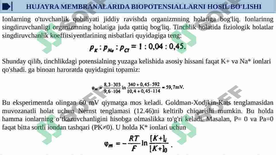 HUJAYRA MEMBRANALARIDA BIOPOTENSIALLARNI HOSIL BO'LISHI. YURAK QISQARISHIDA HOSIL BO'LGAN BIOPOTENSIALLARNI QAYD ETISH. ELEKTROKARDIOGRAFIYA. ELEKTROGRAMMALAR. EYNTXOVENNNING TARMOQLANISH NAZARIYASI 6