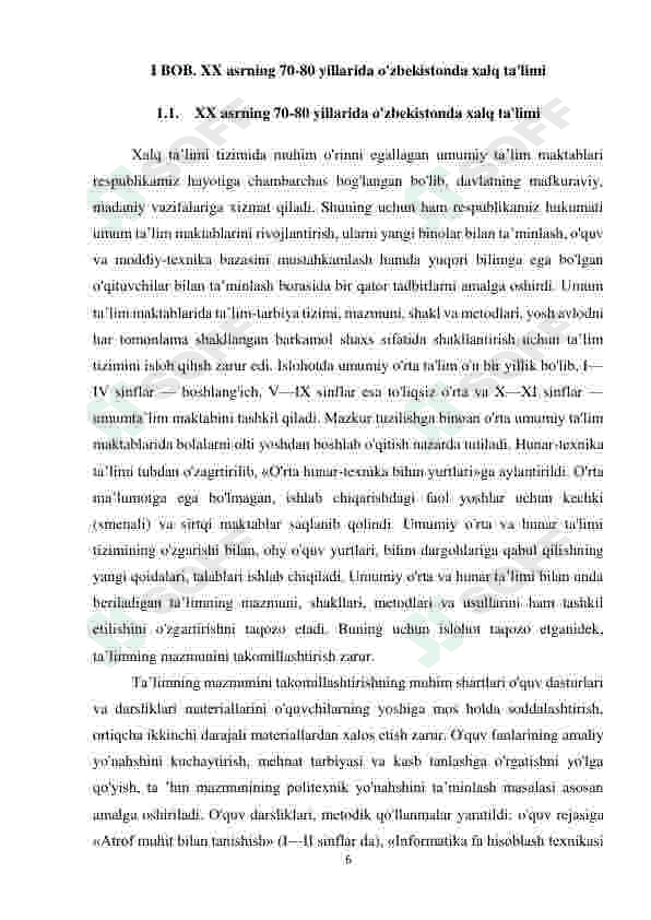 XX ASRNING 70-80 YILLARIDA O'ZBEKISTONDA XALQ TA'LIMI 6