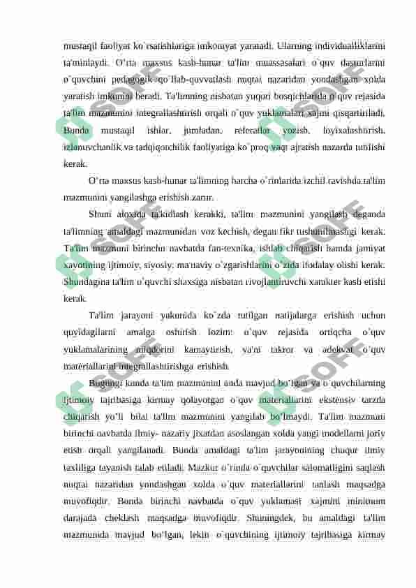 AKADEMIK LITSEY, KASB-HUNAR KOLLEJLARI INFORMATIKA FANLARINING MAQSADI, MAZMUNI, UZVIYLIGI VA UZLUKSIZLIGI 6