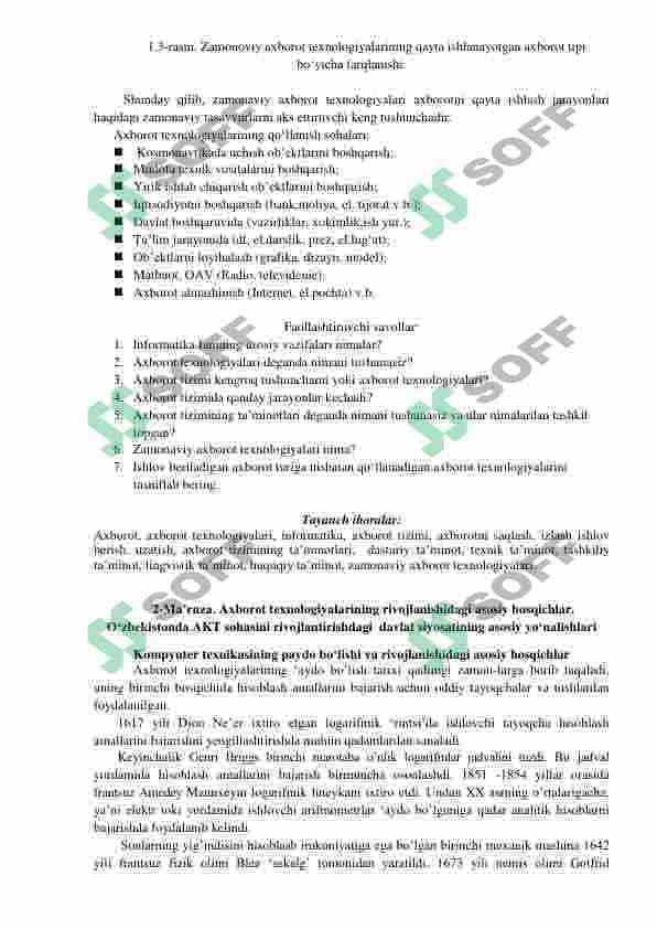 Informatika va axborot texnologiyalari fanidan o'quv qo'llanma 6