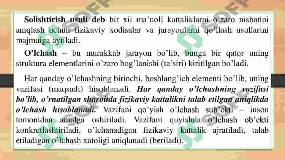 O’lchashlar. O’lchash usullari va vositalari 6