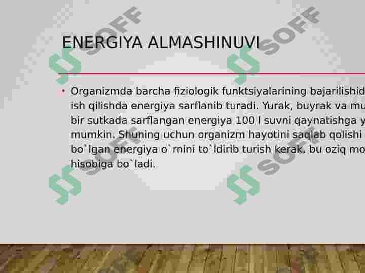 Energetik metabolizm. Biologik oksidlanish yoki bakteriyalarning nafas olishi 6