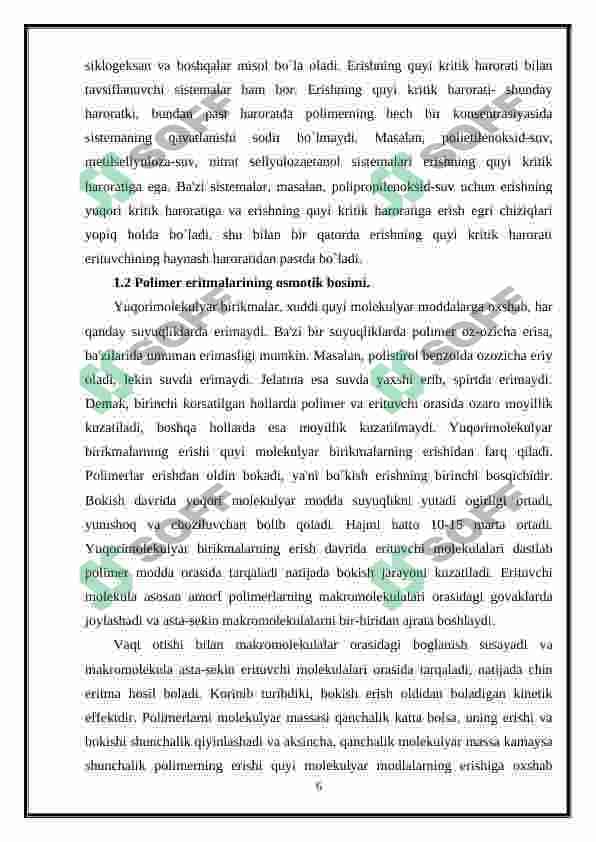 Polimerlarning suyultirilgan eritmalari 6