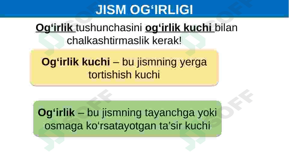 Jismning og'irligi 6