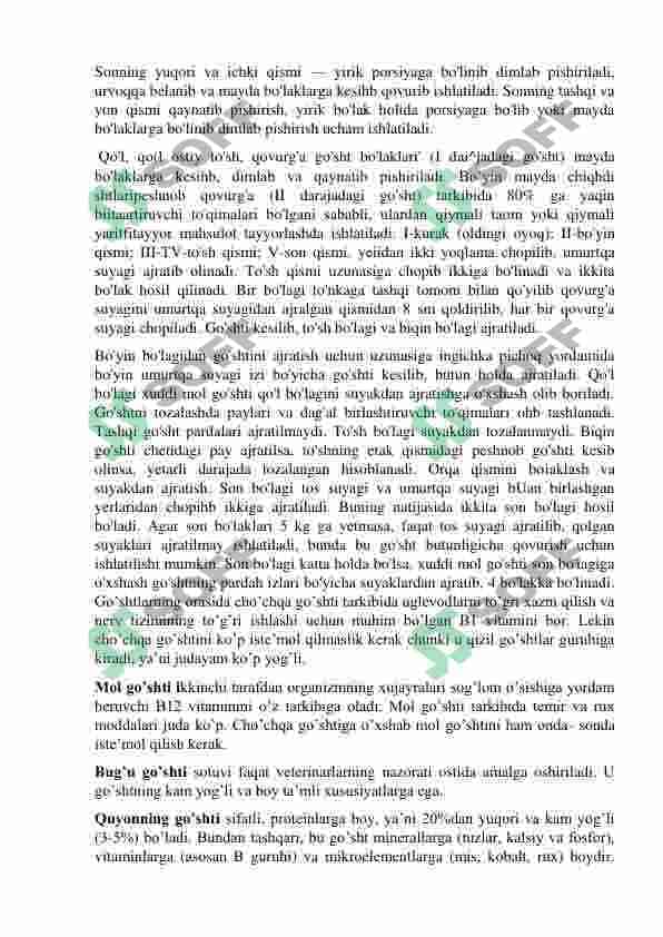 Kolbasa ishlab chiqarish sexini loyihalash 6