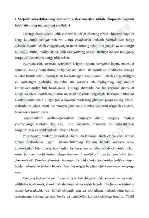 Mahsulot ishlab chiqarish hajmiga ta’sir etuvchi omillar tahlili 6