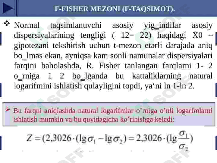 TIBBIY BIOLOGIK MASALANI YECHISH MISOLIDA MASALALARNI TASHKIL QILISH VA KIRITISH. MA’LUMOTLAR BAZASINI YARATISH VA ULARNI STATISTIK QAYTA ISHLASH. 6