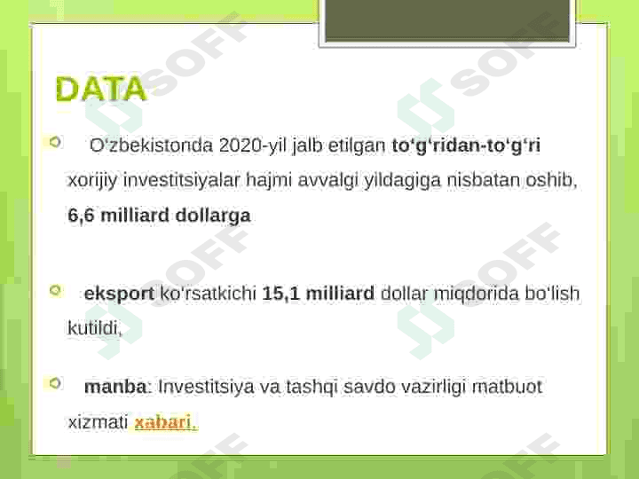 Iqtisodiyotni rivojlantirishda xorijiy invistitsiyalarning  ahamiyati 6