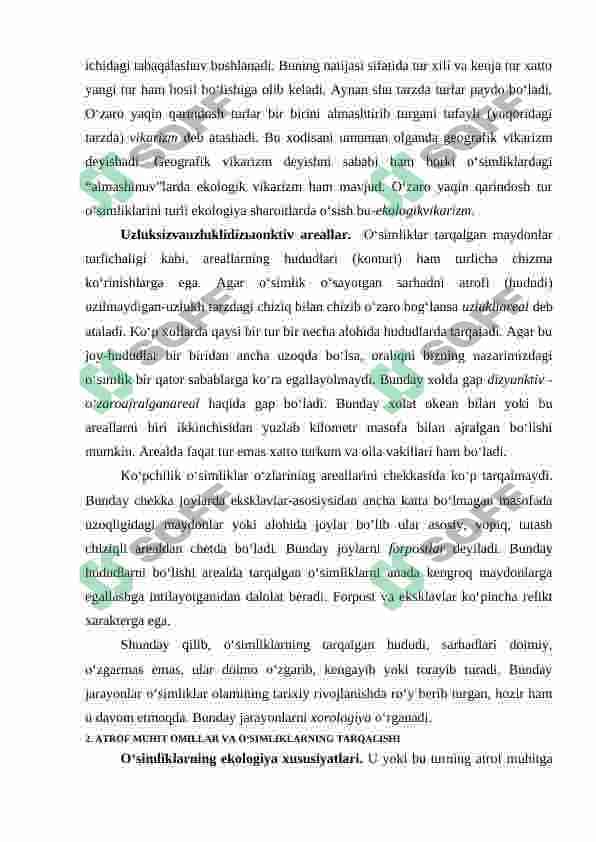 O'simliklarning AREALLARI 6
