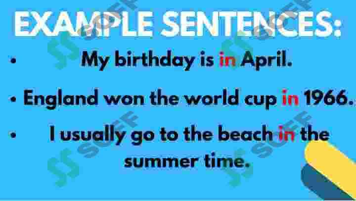 Prepositions of time : in on at 6